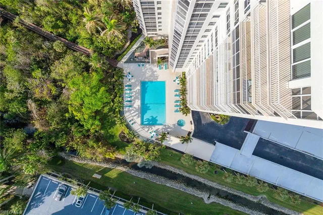 a view of a lake from a yard