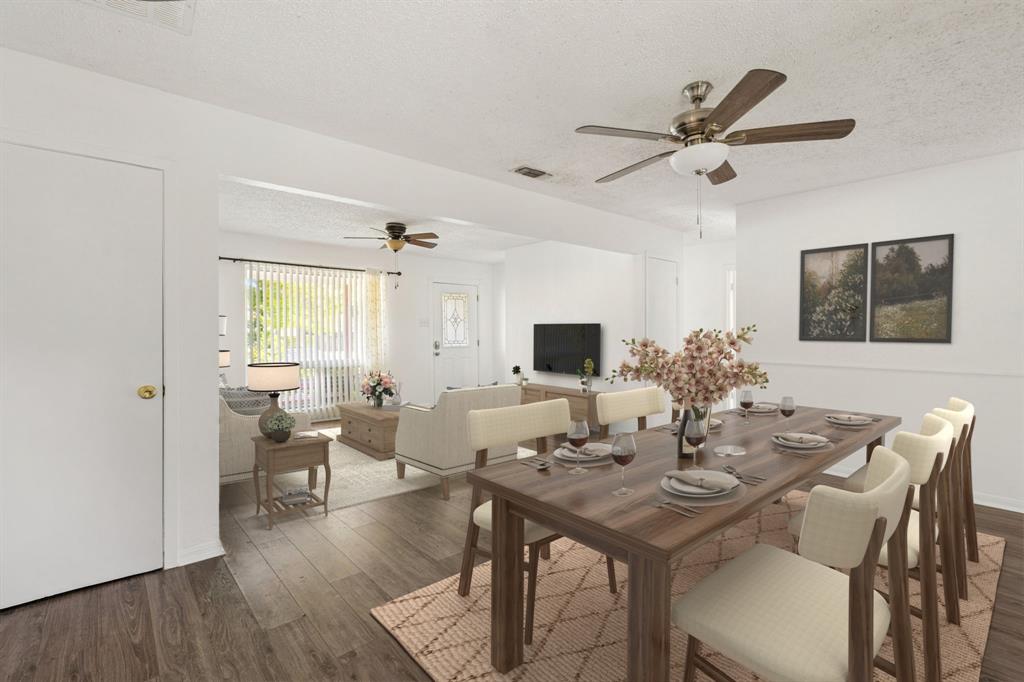 1822 Finley Road Irving, TX 75062 - Photo 2 of 38 a view of a dining room with furniture and wooden floor
