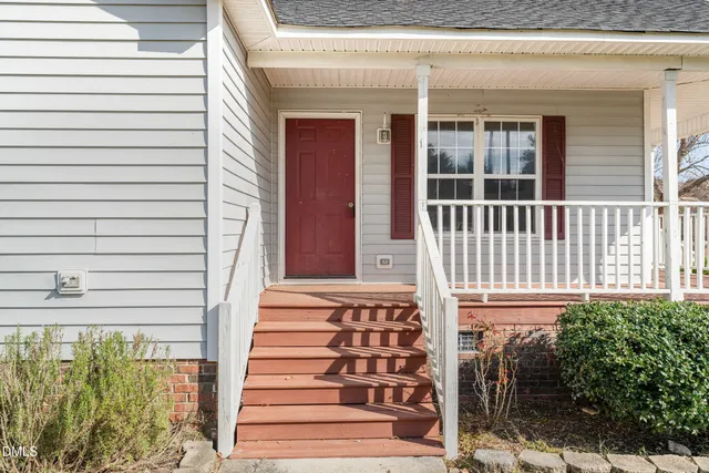 a front view of a house with a window