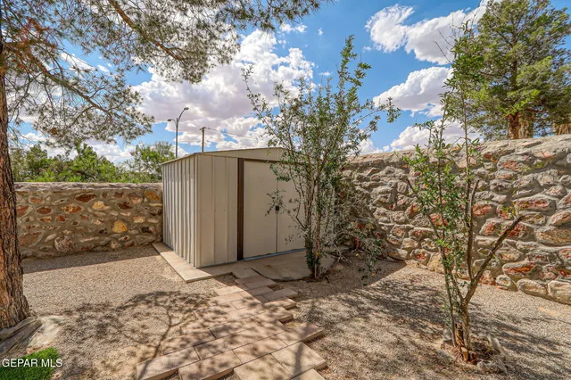 a view of a backyard