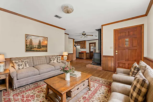 a bedroom with a bed and a cabinets