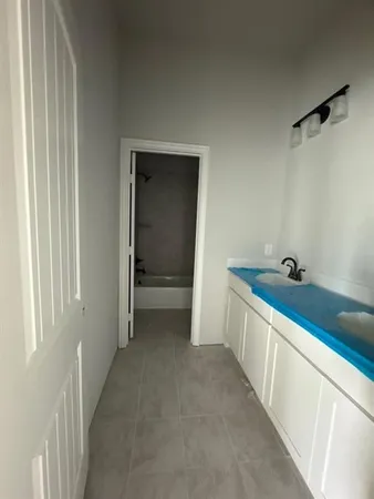 a view of hotel and bathroom