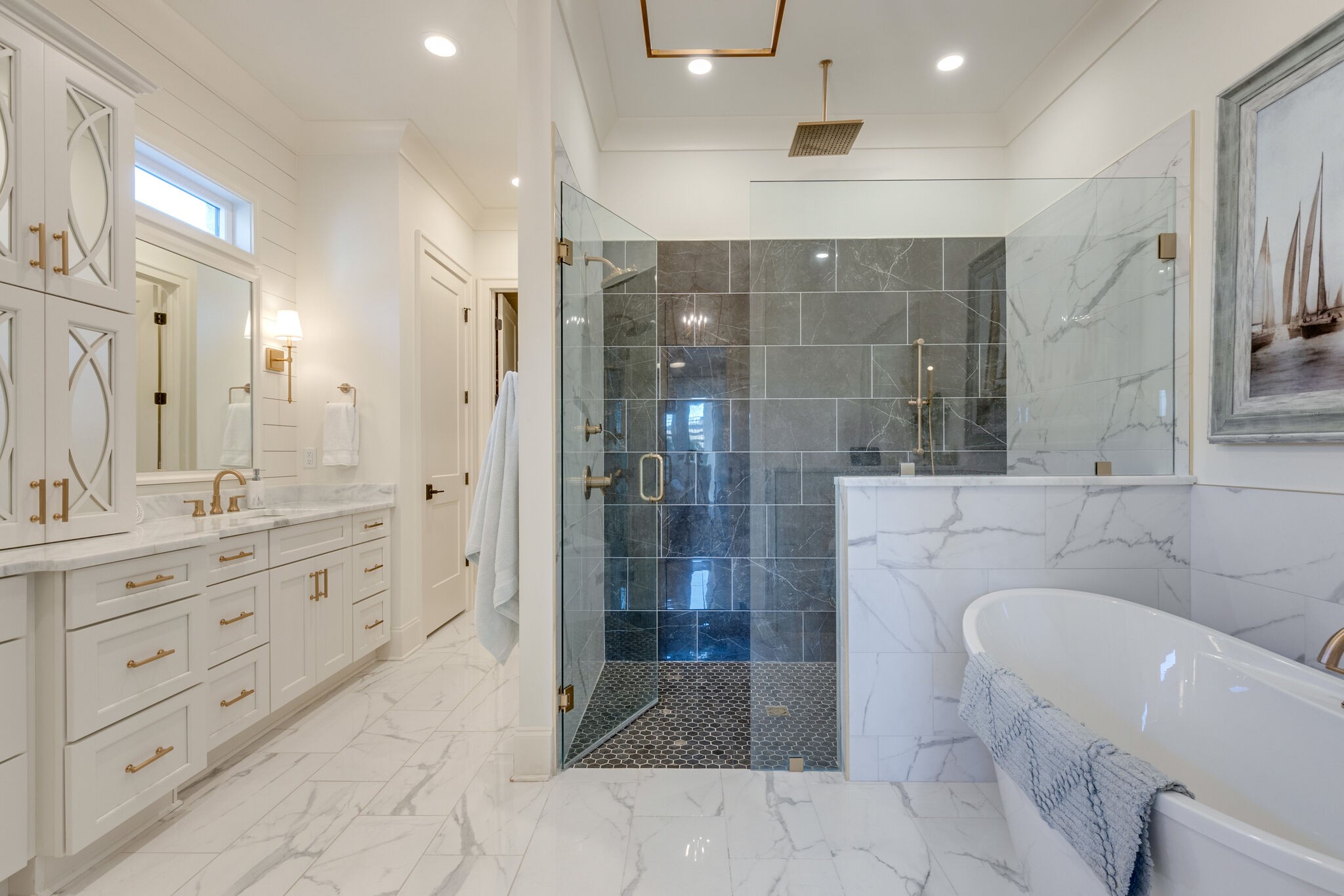 301 Circuit Road Franklin, TN 37064 - Photo 23 of 69 a bathroom with a granite countertop bathtub shower sink and mirror