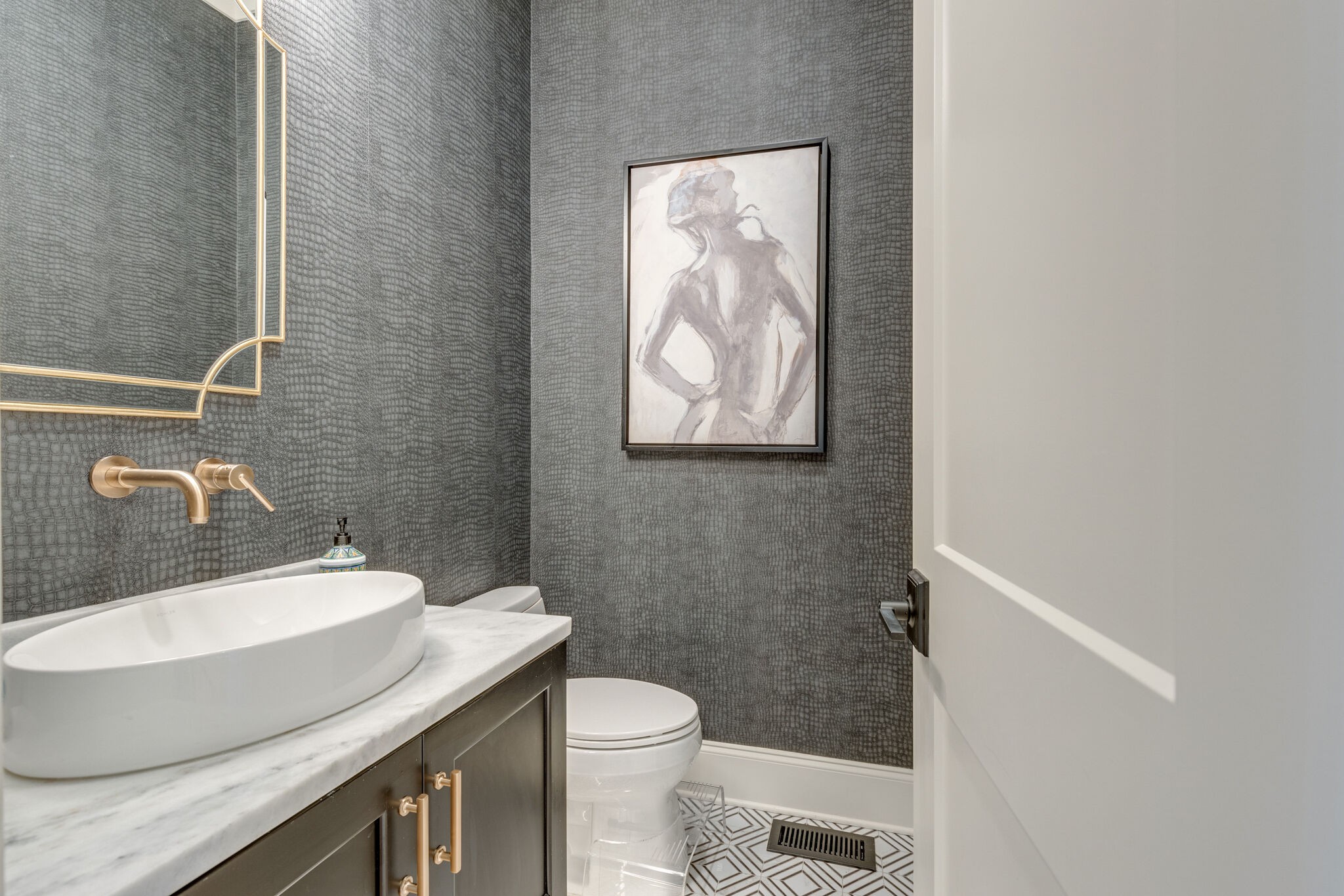301 Circuit Road Franklin, TN 37064 - Photo 8 of 69 a bathroom with a granite countertop sink toilet and a mirror