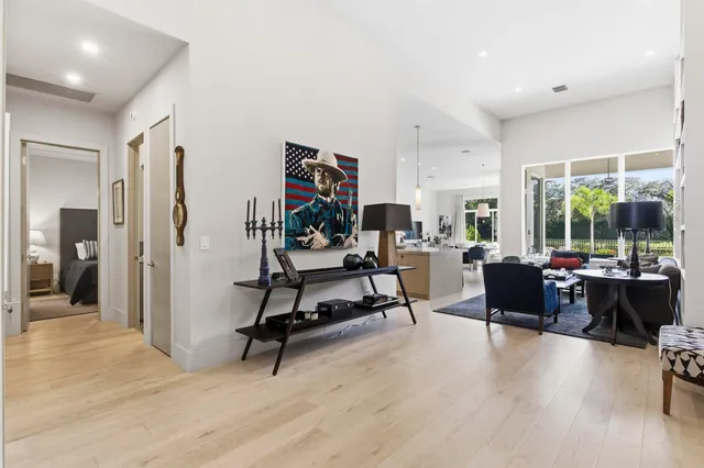 a living room with furniture