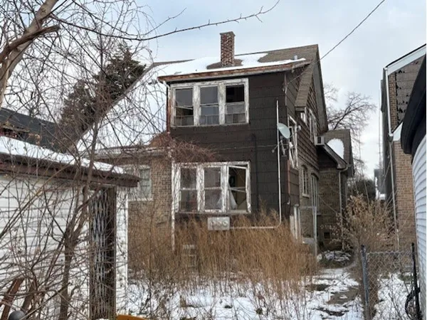 a view of fireplace and microwave
