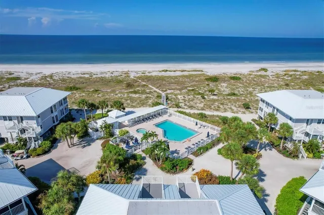 an outdoor space with furniture