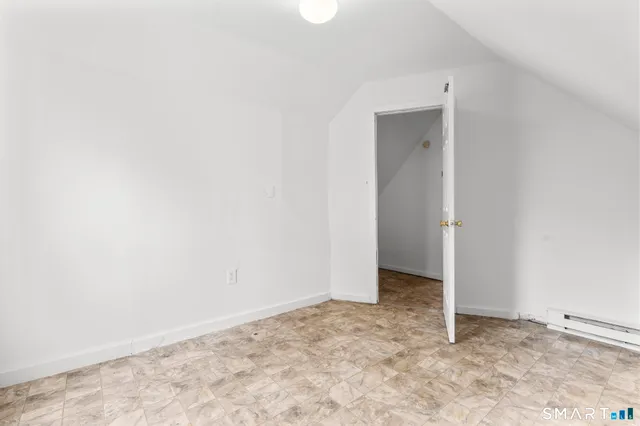 an empty room with closet