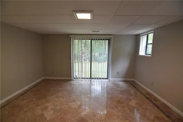 an empty room with windows