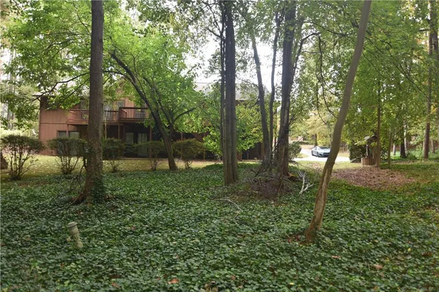 a backyard of a house with lots of green space