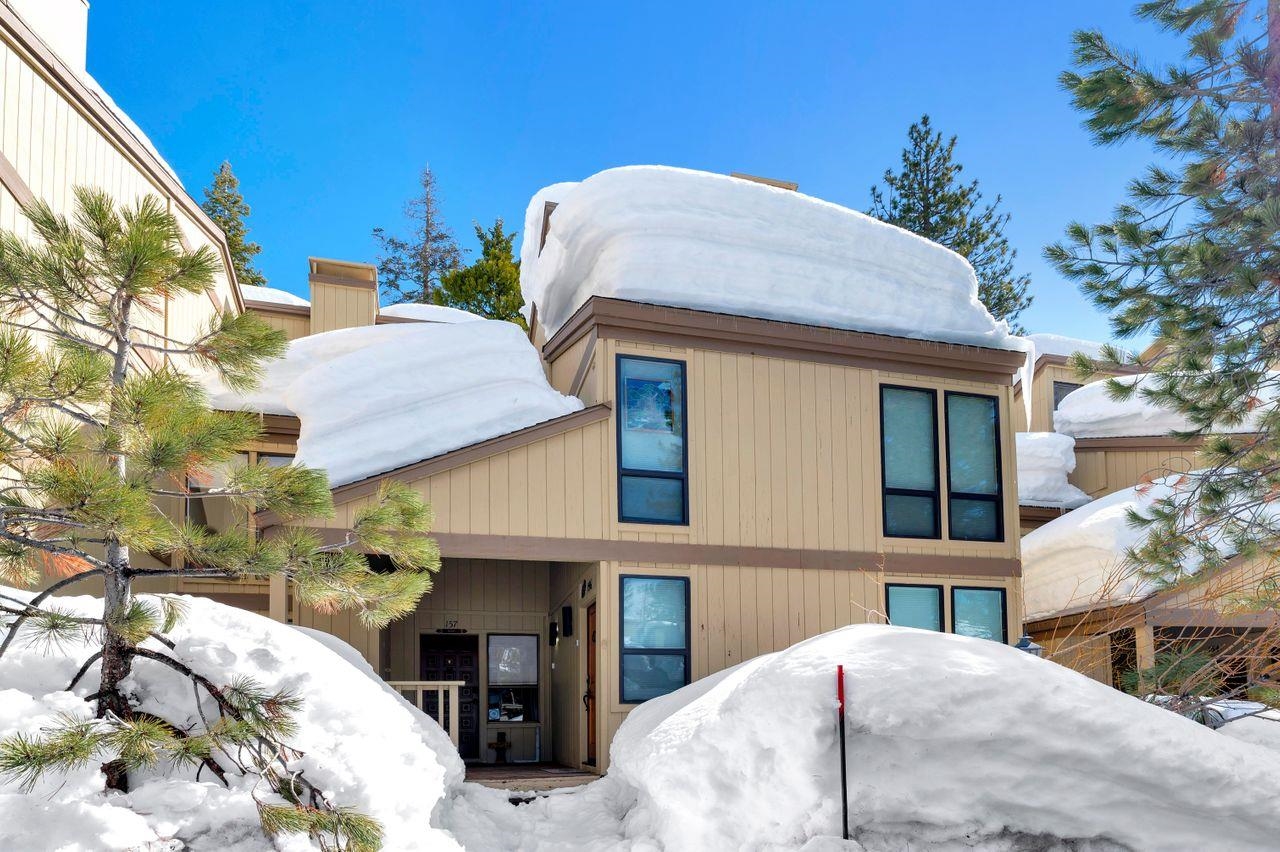 a view of a house with a bed