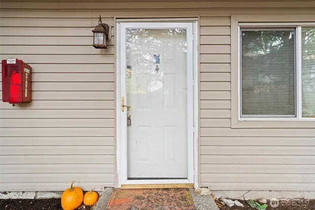 a view of door front of a house