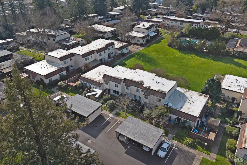 1749 Las Raposas Court Santa Rosa, CA 95409 - Photo 30 of 31 an aerial view of a house with a garden