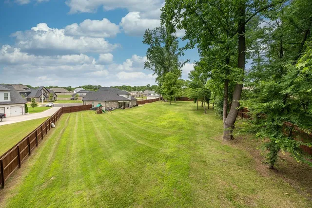 an outdoor space with garden view