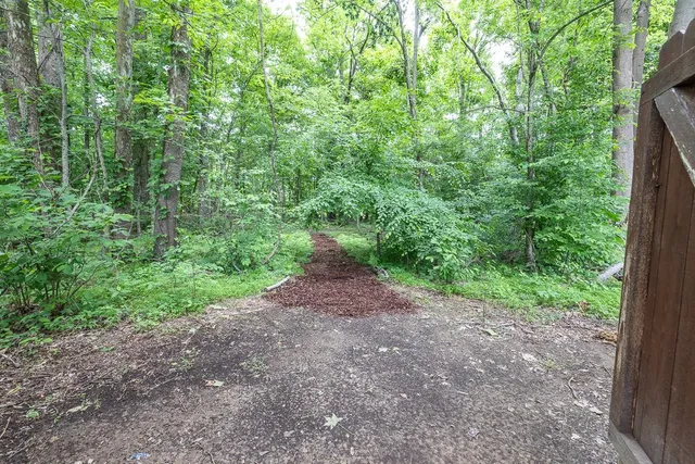 a view of an outdoor space and swimming pool