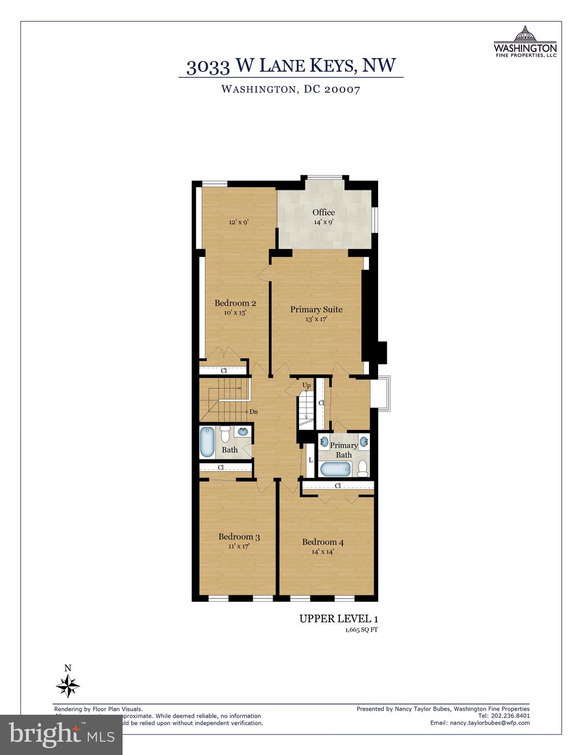 3033 West Ln Keys Northwest Washington, DC 20007 - Photo 30 of 32 Upper Level 1 Floor Plan