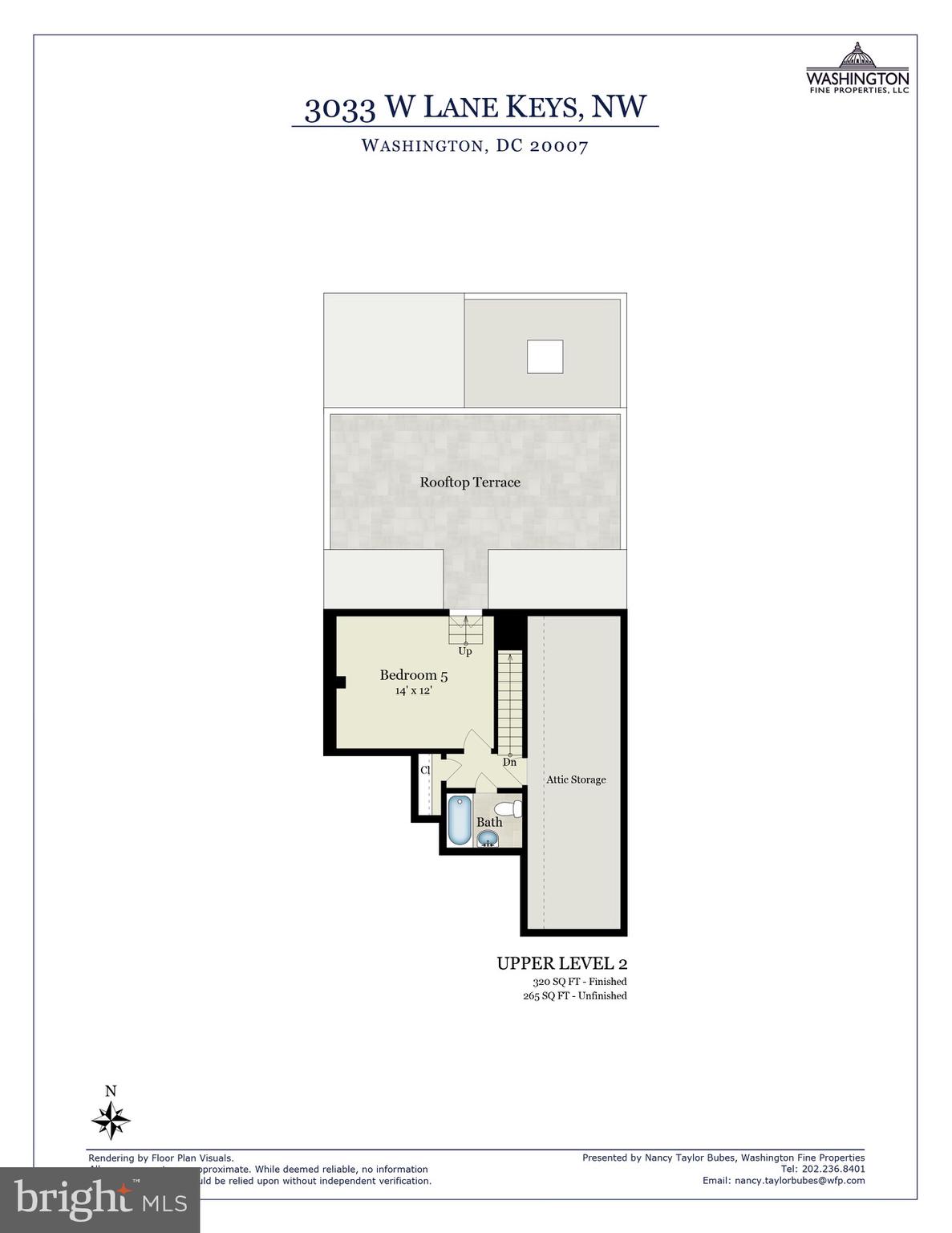 3033 West Ln Keys Northwest Washington, DC 20007 - Photo 31 of 32 Upper Level 2 Floor Plan