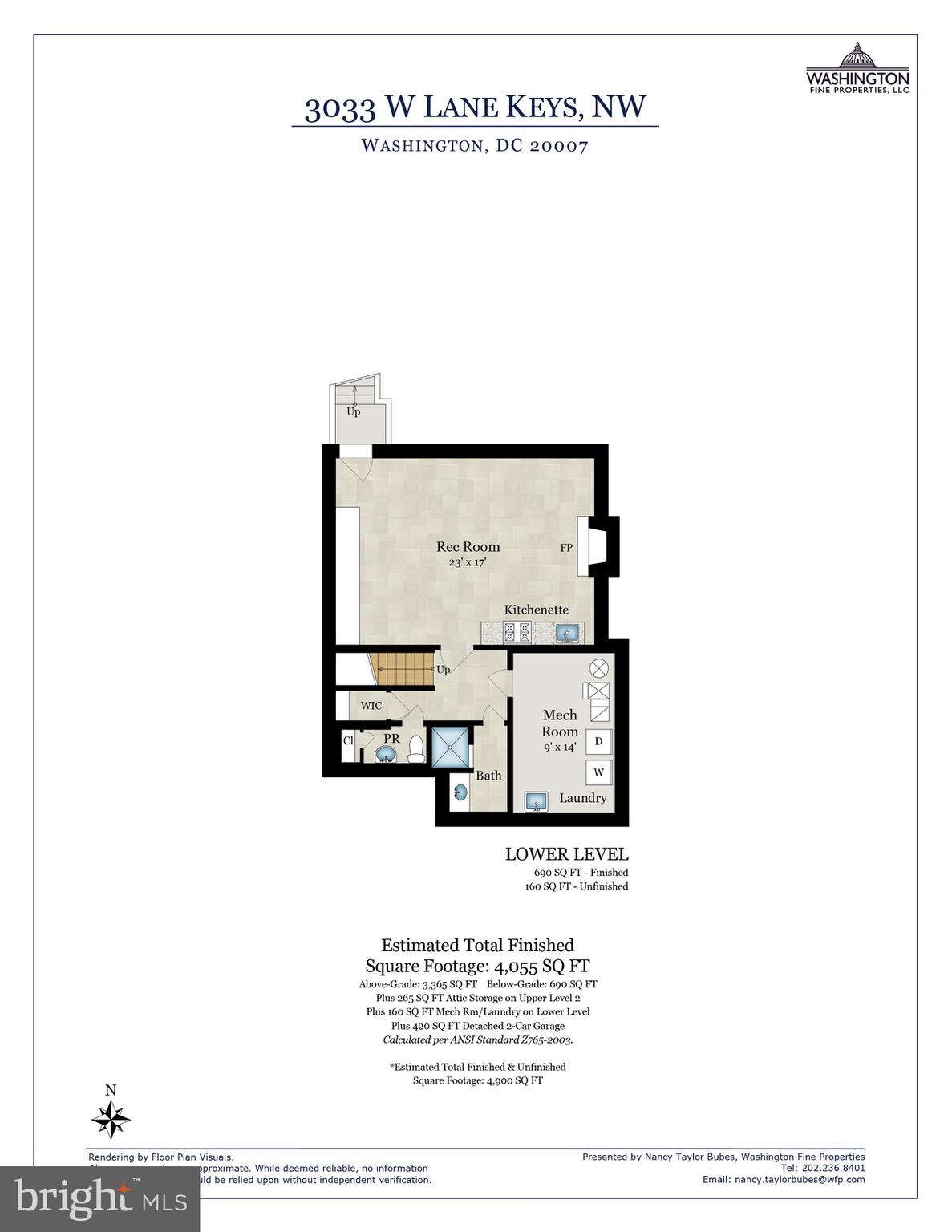 3033 West Ln Keys Northwest Washington, DC 20007 - Photo 32 of 32 Lower Level Floor Plan