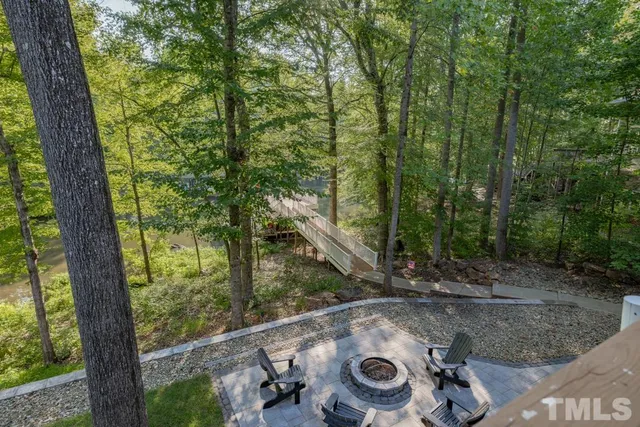 a view of a balcony with furniture