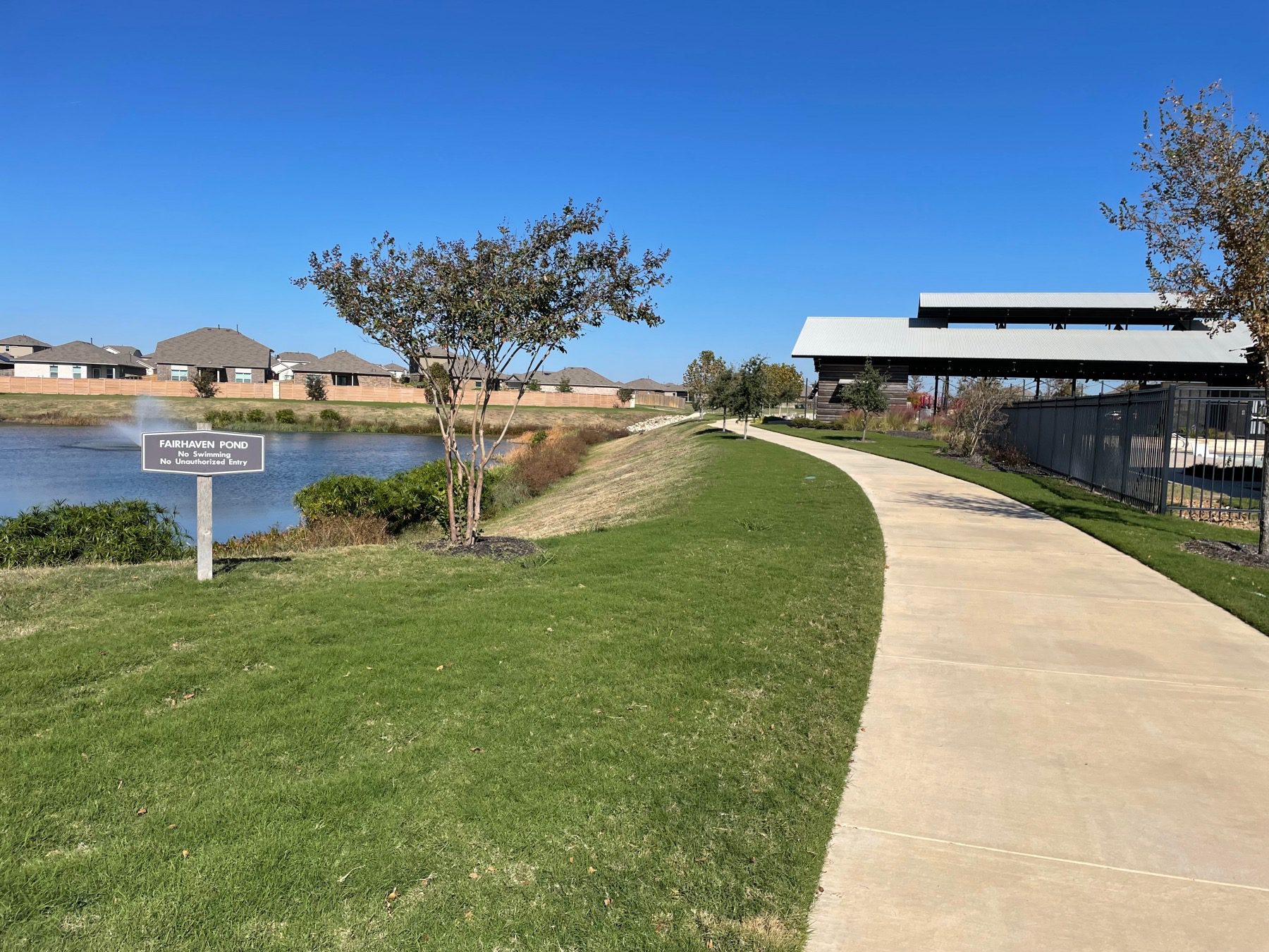 216 Frederick Drive Georgetown, TX 78626 - Photo 22 of 22 Enjoy a leisurely or brisk pace walk on the trail around the pond