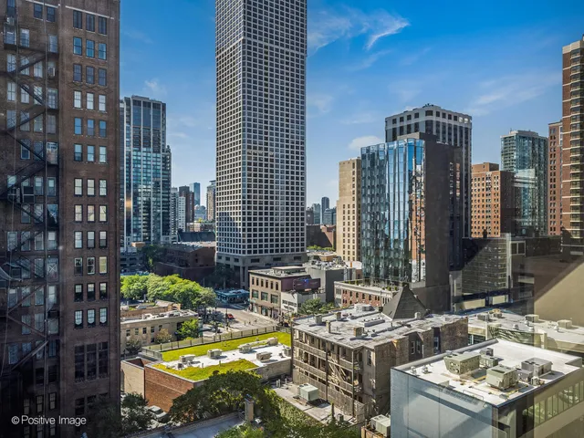 a view of a city with tall buildings