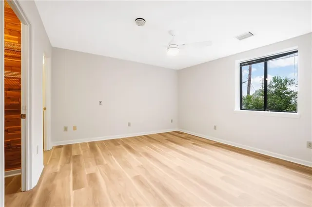 an empty room with a window