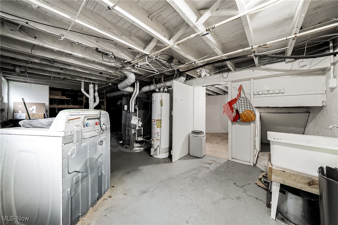 2014 Cook Avenue Cleveland, OH 44109 - Photo 34 of 37 Basement with washer / clothes dryer and water heater