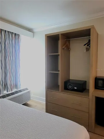 a room with a closet