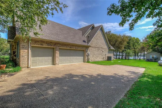 a view of outdoor space yard and garage