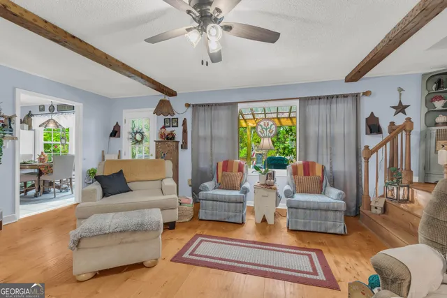 a bedroom with a bed and a table