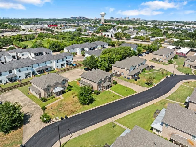 an aerial view of a city