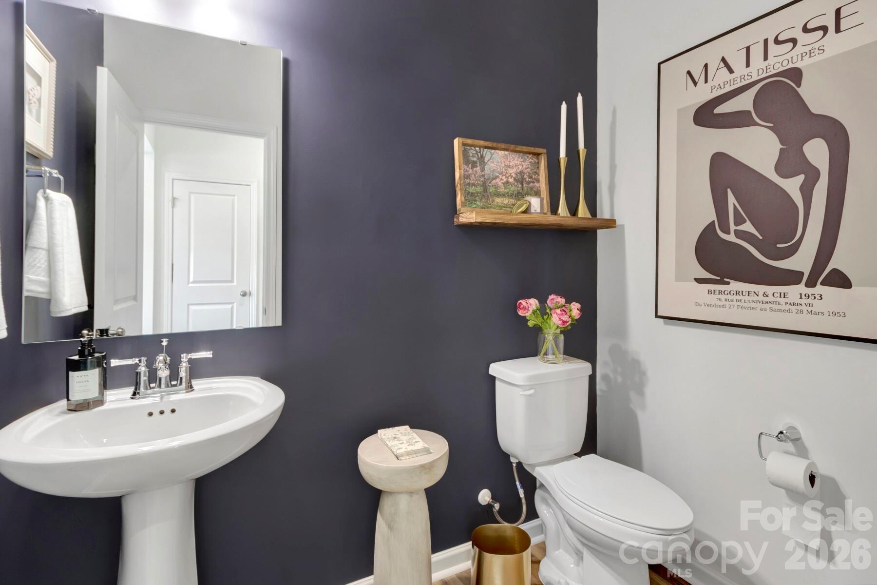 1458 Kate Cecil Way York, SC 29745 - Photo 9 of 40 a bathroom with a toilet a sink and a mirror