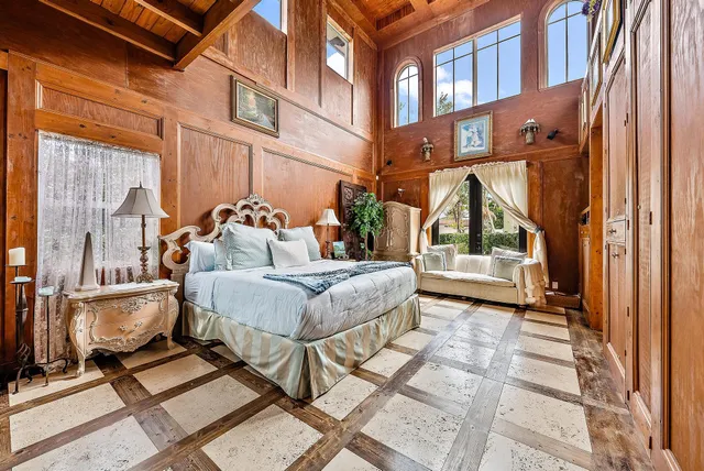 a building outdoor space with patio furniture