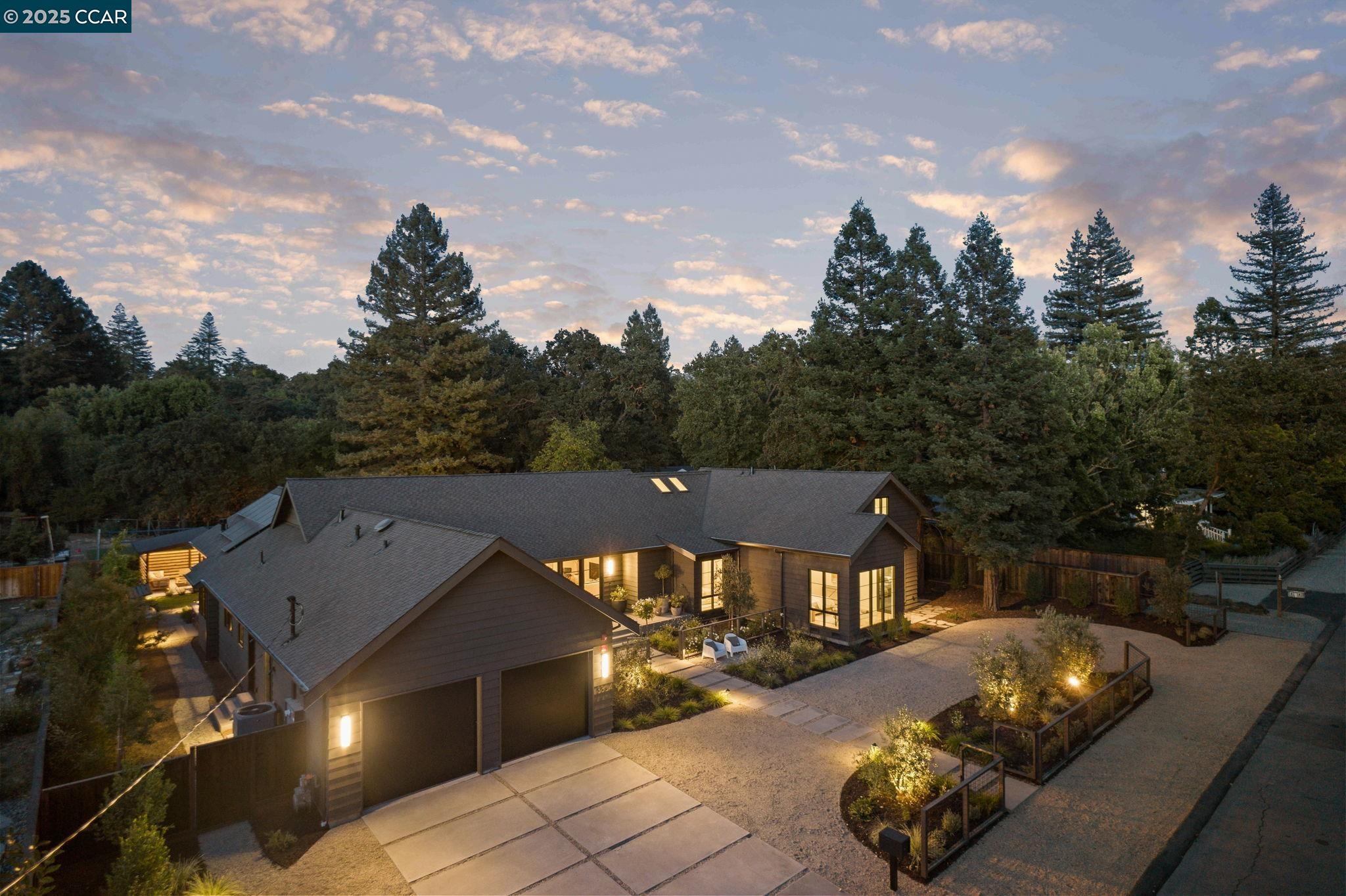 3364 Las Huertas Road Lafayette, CA 94549 - Photo 1 of 1 an aerial view of a house with swimming pool and big yard