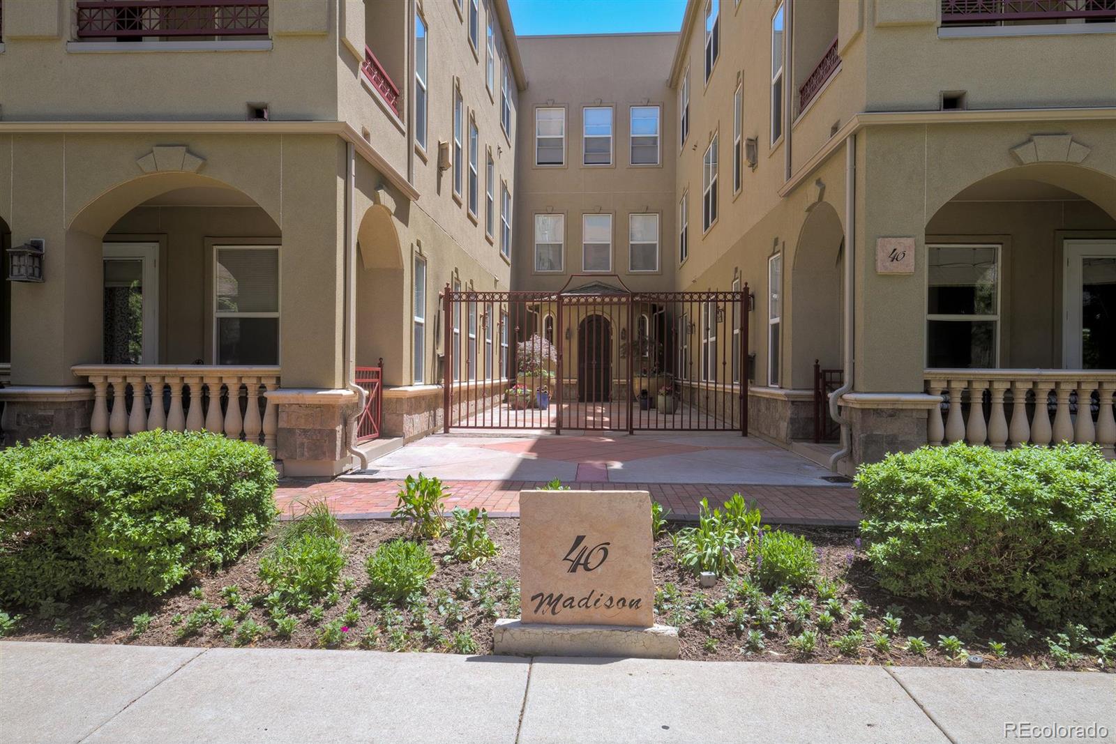 a view of a building with garden