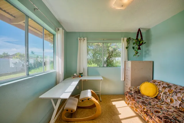 a living room with a table