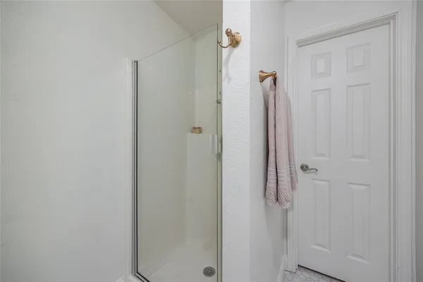 a bathroom with a shower