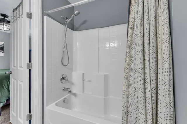 a backyard of a house with lots of green space