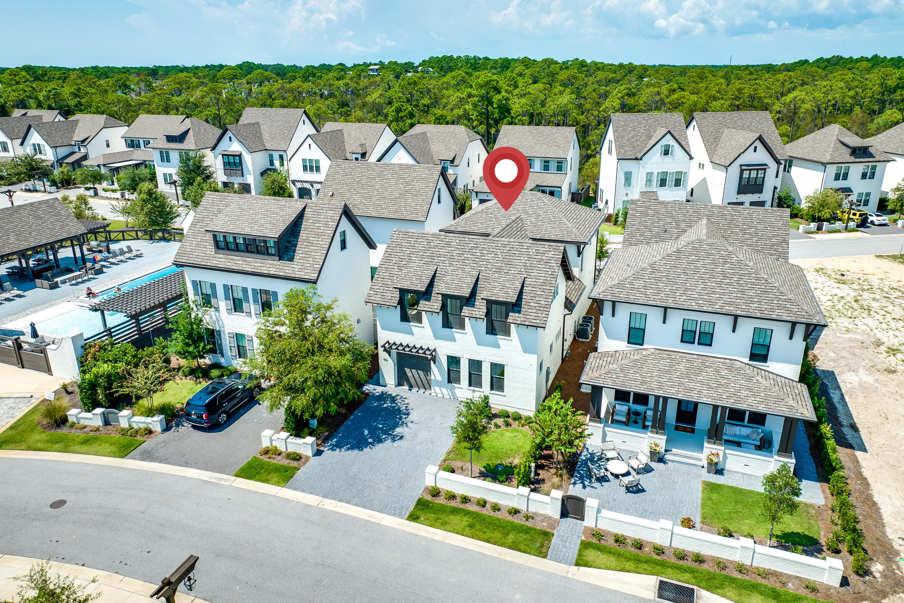 406 Ridgewalk Circle Santa Rosa Beach, FL 32459 - Photo 46 of 69 an aerial view of house with yard swimming pool and outdoor seating