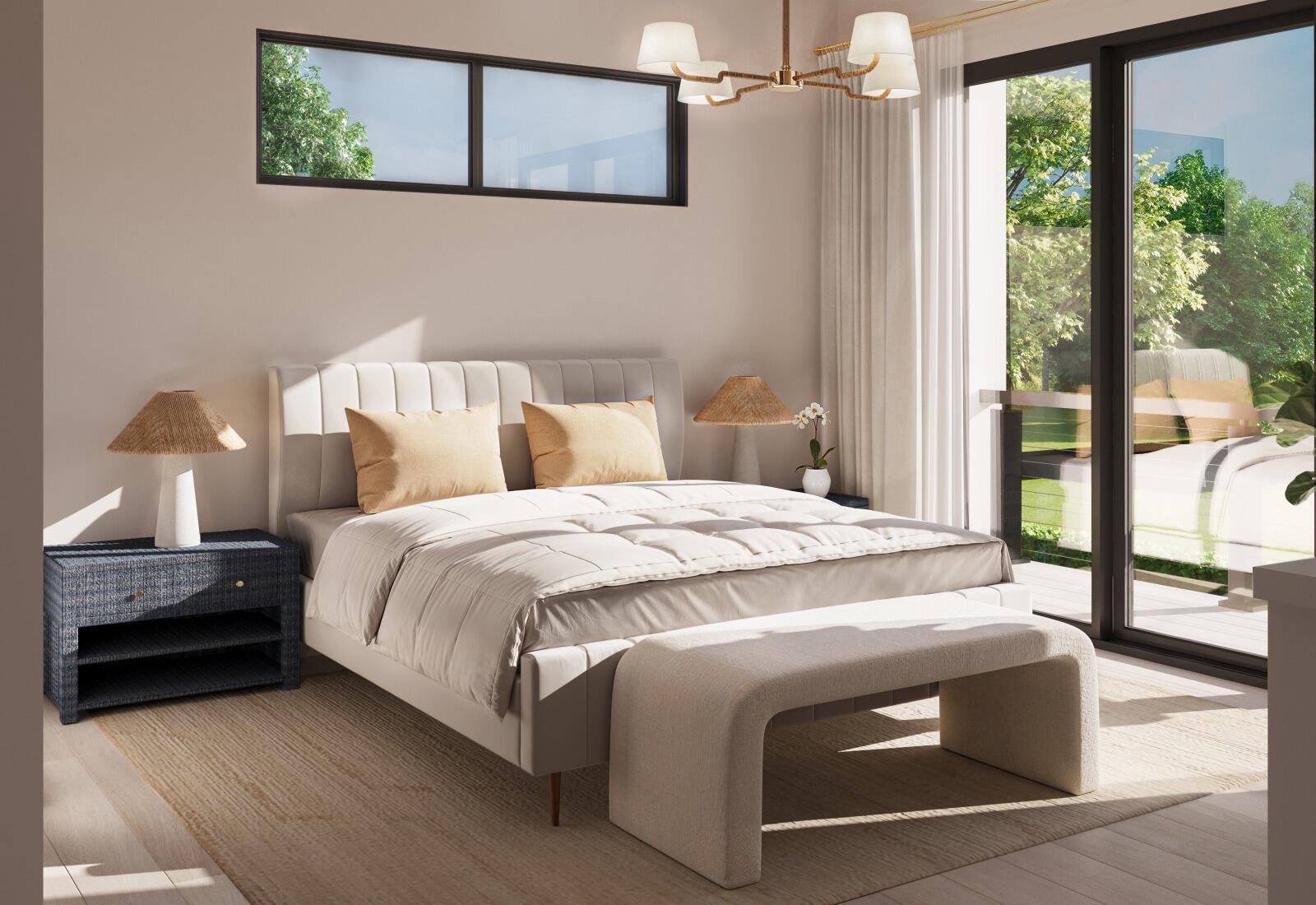 6824 Northeast Briskel Pointe Drive Boca Raton, FL 33487 - Photo 7 of 23 a bedroom with a bed and large window