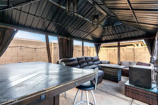 a outdoor space with patio furniture