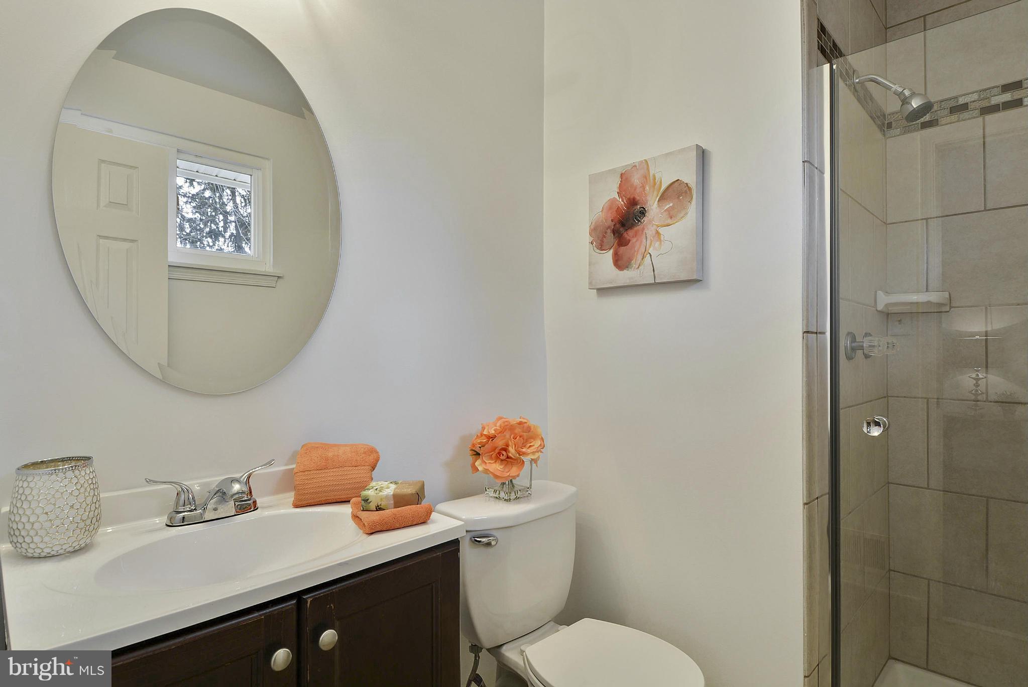 106 Harmony Hall Road Gaithersburg, MD 20877 - Photo 16 of 30 a bathroom with a toilet a sink and a mirror