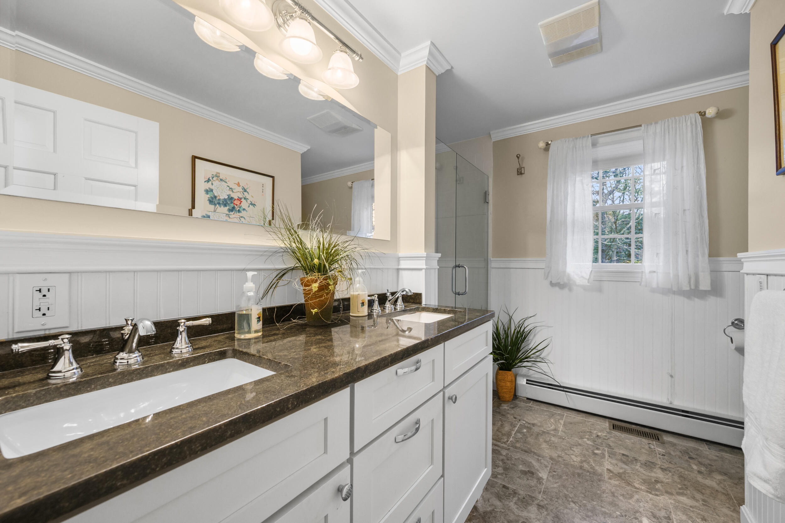 28 Lakeview Avenue Chatham, MA 02633 - Photo 24 of 63 a bathroom with a sink and a mirror