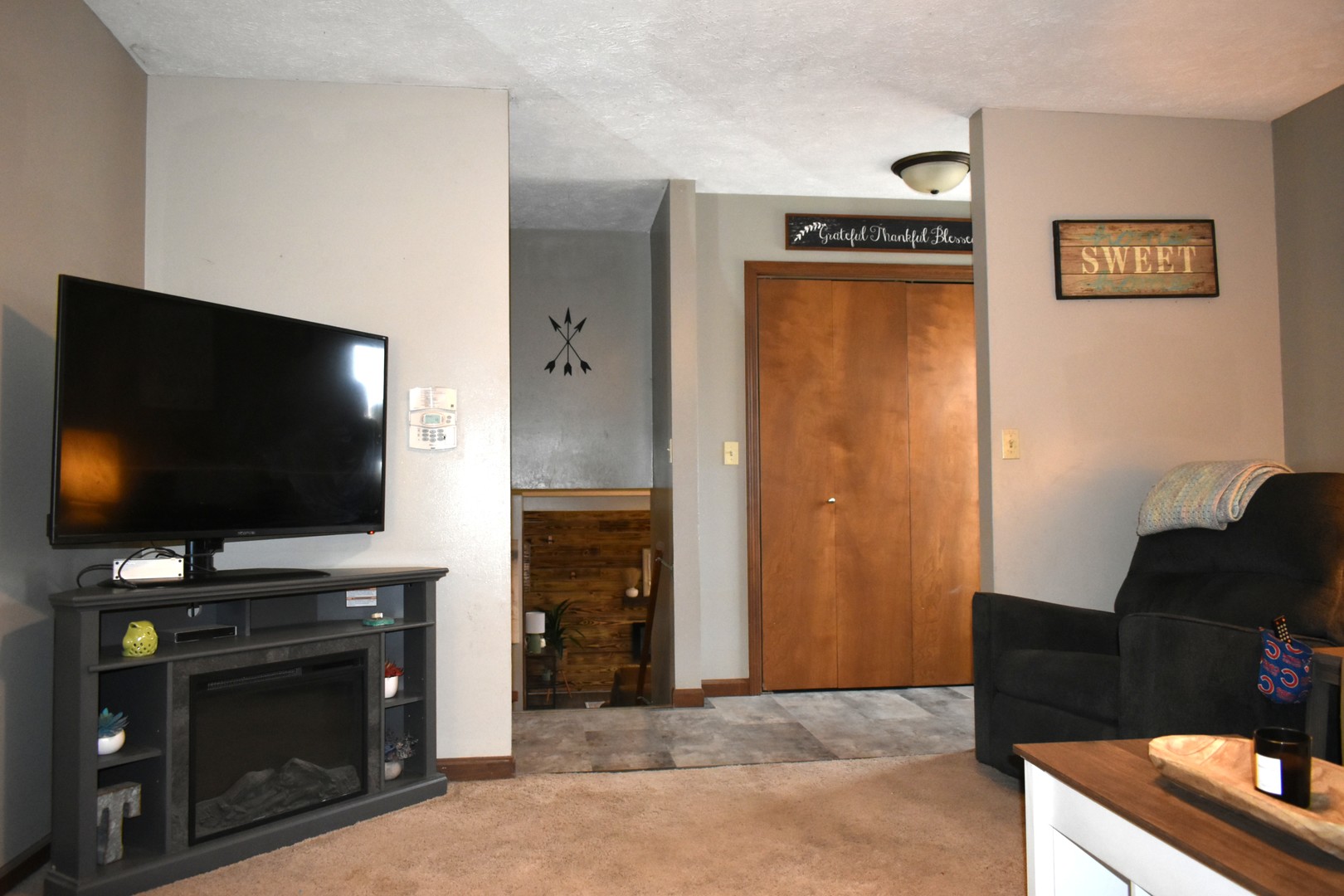 35 West 5th Street El Paso, IL 61738 - Photo 3 of 29 a living room with furniture and a flat screen tv