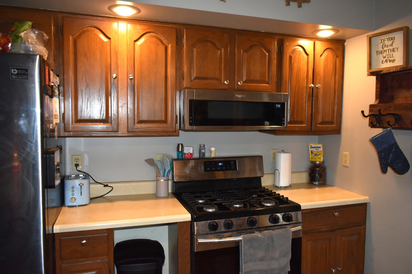 35 West 5th Street El Paso, IL 61738 - Photo 8 of 29 a kitchen with a stove and a microwave