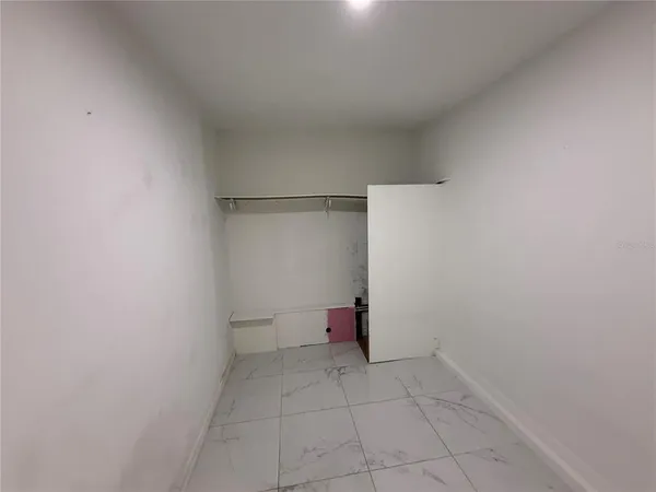 a shower view in an empty room