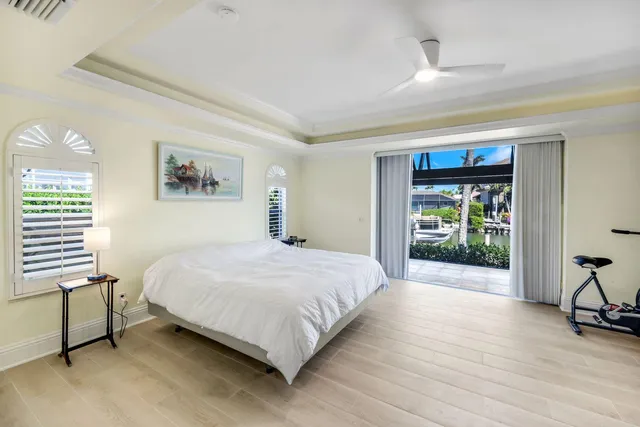 a bedroom with a bed and a cabinets