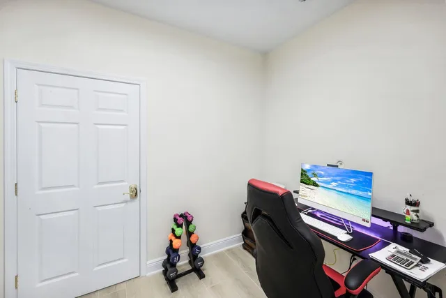 a room with furniture and a window