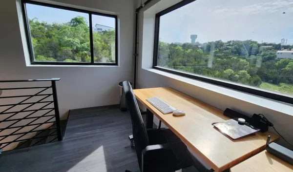 a view of an empty room with a empty space