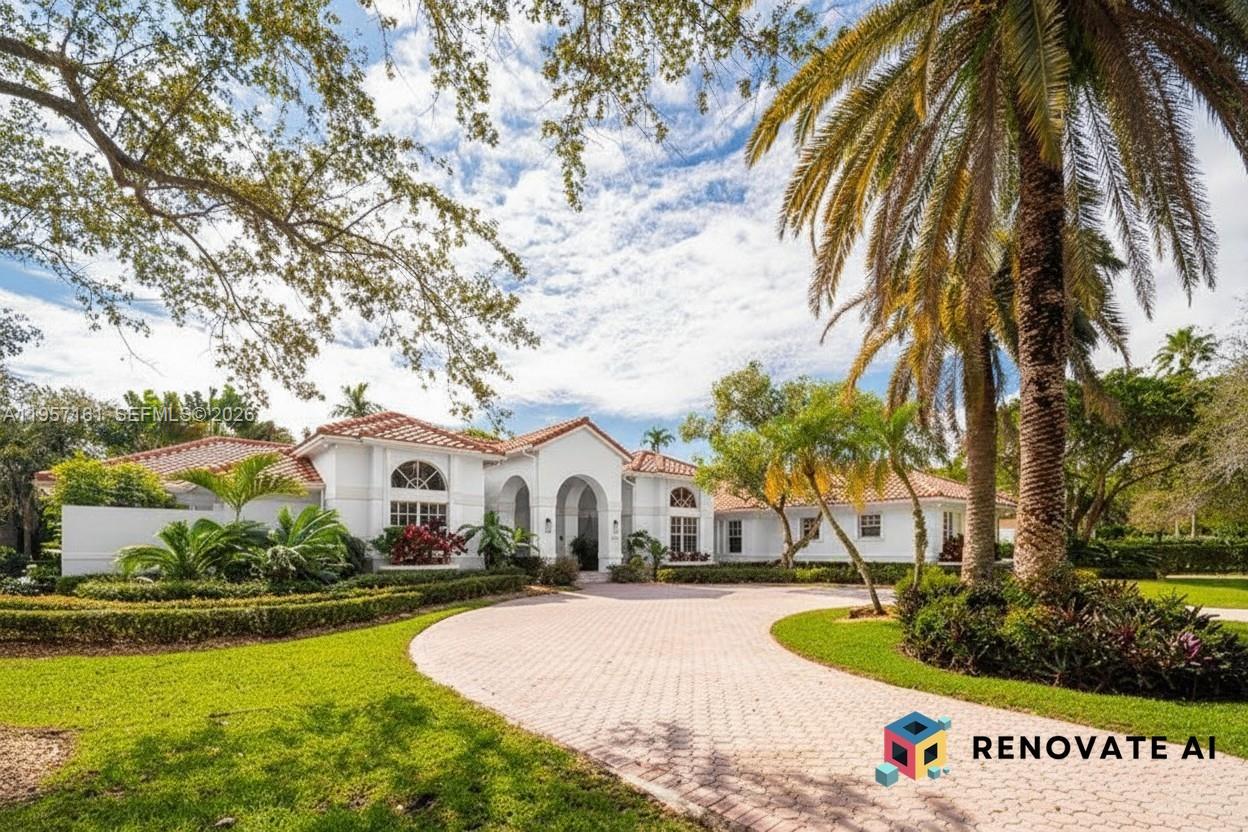 5770 Southwest 128th Street Pinecrest, FL 33156 - Photo 2 of 37 a view of swimming pool and trees in the background